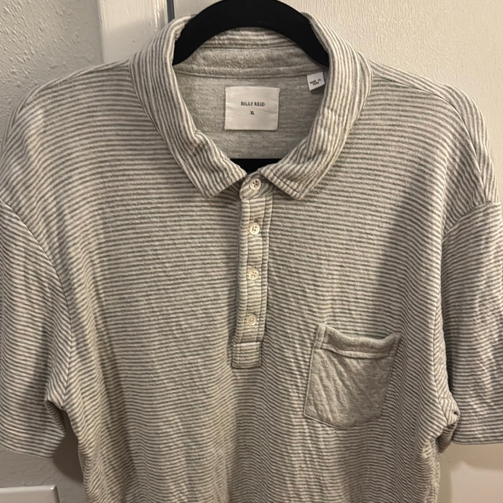 Billy Reid Gray Striped Men's Shirt